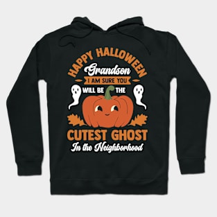 Happy Halloween Grandson Custest Ghost Pumpkin Hoodie